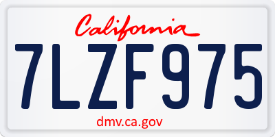 CA license plate 7LZF975