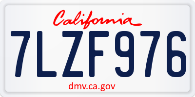 CA license plate 7LZF976