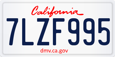 CA license plate 7LZF995