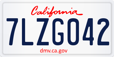 CA license plate 7LZG042