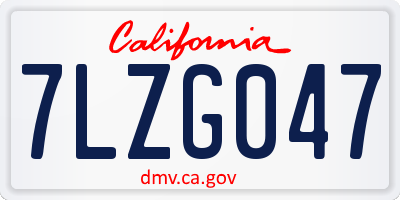 CA license plate 7LZG047