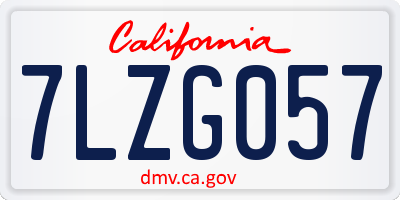 CA license plate 7LZG057
