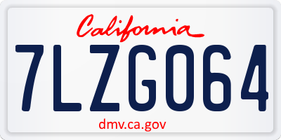 CA license plate 7LZG064
