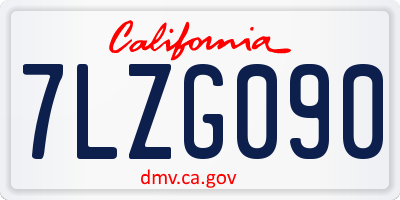 CA license plate 7LZG090