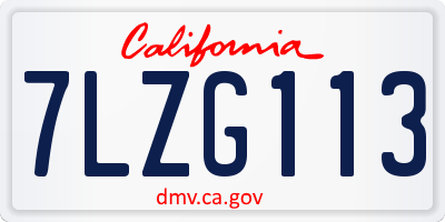 CA license plate 7LZG113