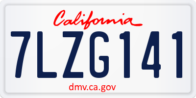 CA license plate 7LZG141