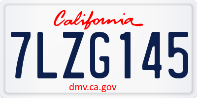 CA license plate 7LZG145