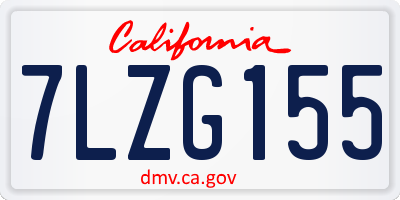 CA license plate 7LZG155