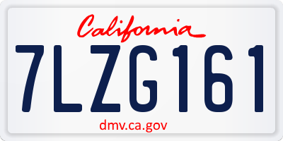 CA license plate 7LZG161
