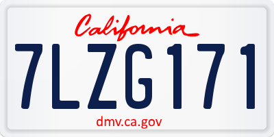 CA license plate 7LZG171