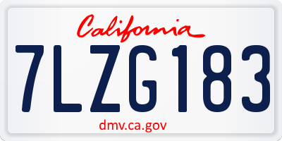 CA license plate 7LZG183
