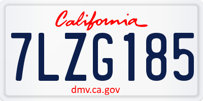 CA license plate 7LZG185