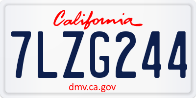 CA license plate 7LZG244