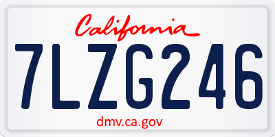 CA license plate 7LZG246