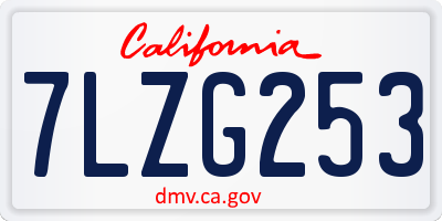 CA license plate 7LZG253
