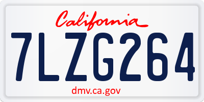 CA license plate 7LZG264
