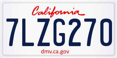 CA license plate 7LZG270