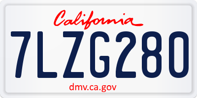 CA license plate 7LZG280