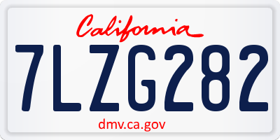 CA license plate 7LZG282