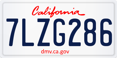 CA license plate 7LZG286
