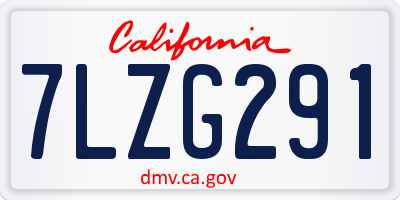 CA license plate 7LZG291