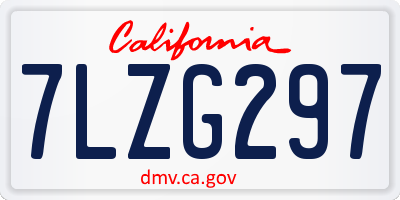 CA license plate 7LZG297