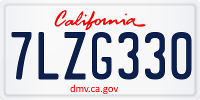 CA license plate 7LZG330