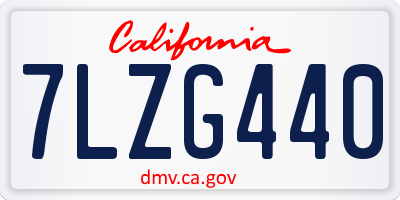 CA license plate 7LZG440