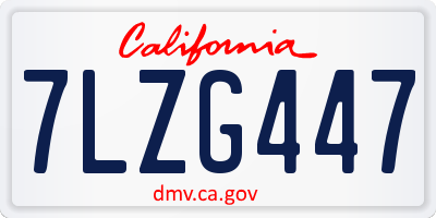 CA license plate 7LZG447