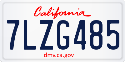 CA license plate 7LZG485