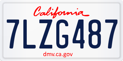CA license plate 7LZG487