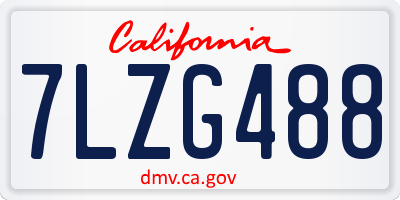 CA license plate 7LZG488
