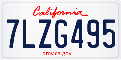 CA license plate 7LZG495