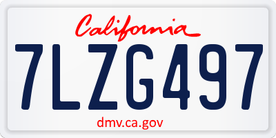 CA license plate 7LZG497