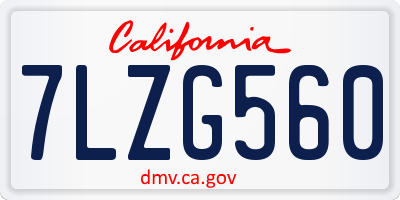 CA license plate 7LZG560