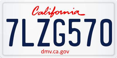 CA license plate 7LZG570