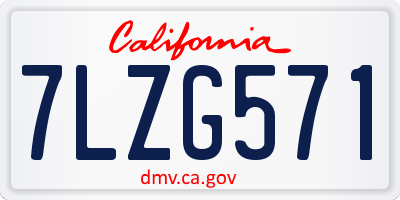 CA license plate 7LZG571