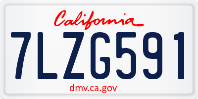 CA license plate 7LZG591