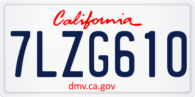 CA license plate 7LZG610