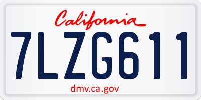 CA license plate 7LZG611