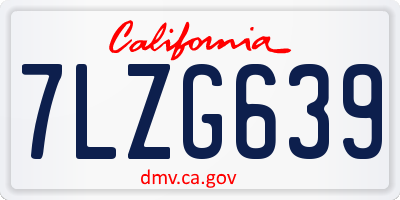 CA license plate 7LZG639