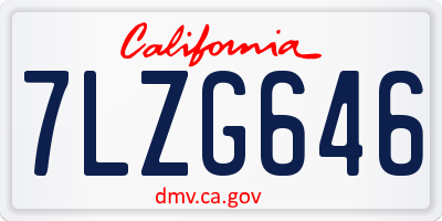 CA license plate 7LZG646