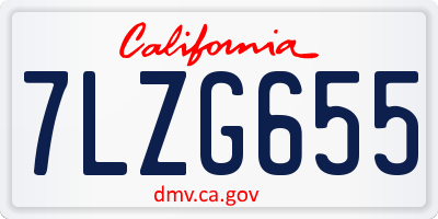 CA license plate 7LZG655