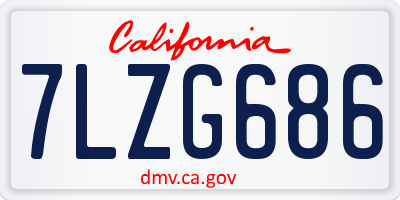 CA license plate 7LZG686