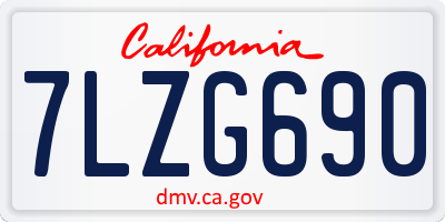 CA license plate 7LZG690