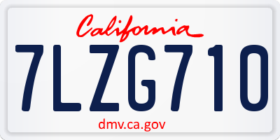 CA license plate 7LZG710