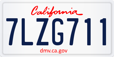 CA license plate 7LZG711