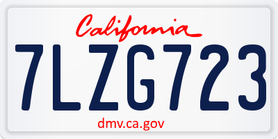 CA license plate 7LZG723