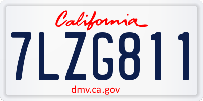CA license plate 7LZG811