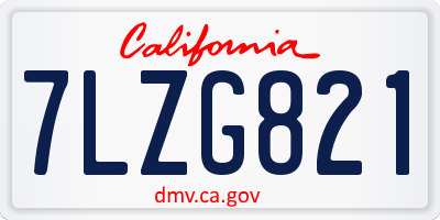 CA license plate 7LZG821